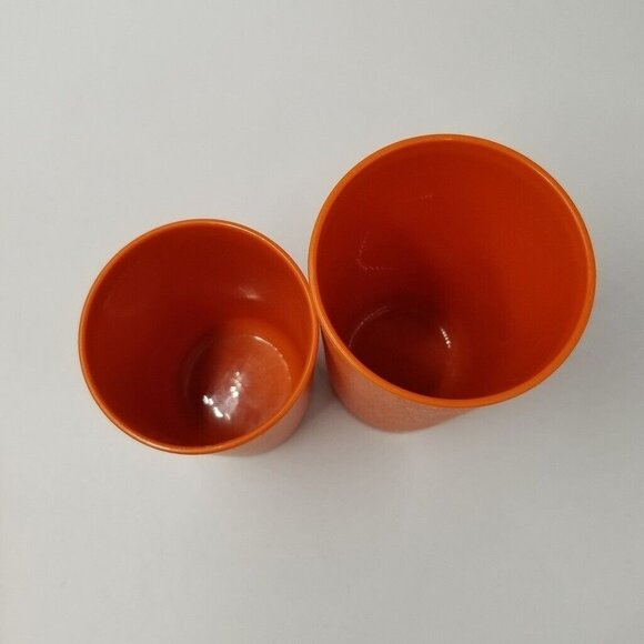 Vintage Tupperware Square Container 1516-4 Tumbler 1320 Lid 873-20 Orange Lot 5 - Picture 6 of 10